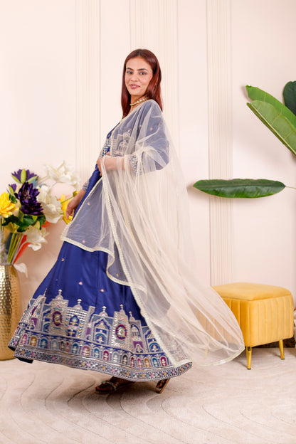 Shaahi Blue Embroidered  Women dress Outfits✨