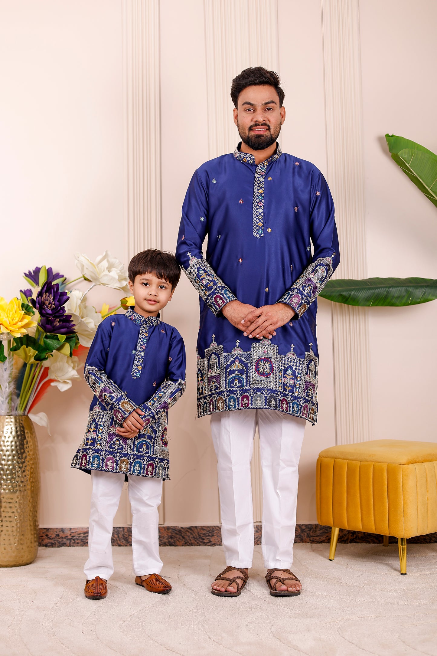 Nazakat Royal Blue Family Matching Outfit✨👨‍👩‍👧‍👦