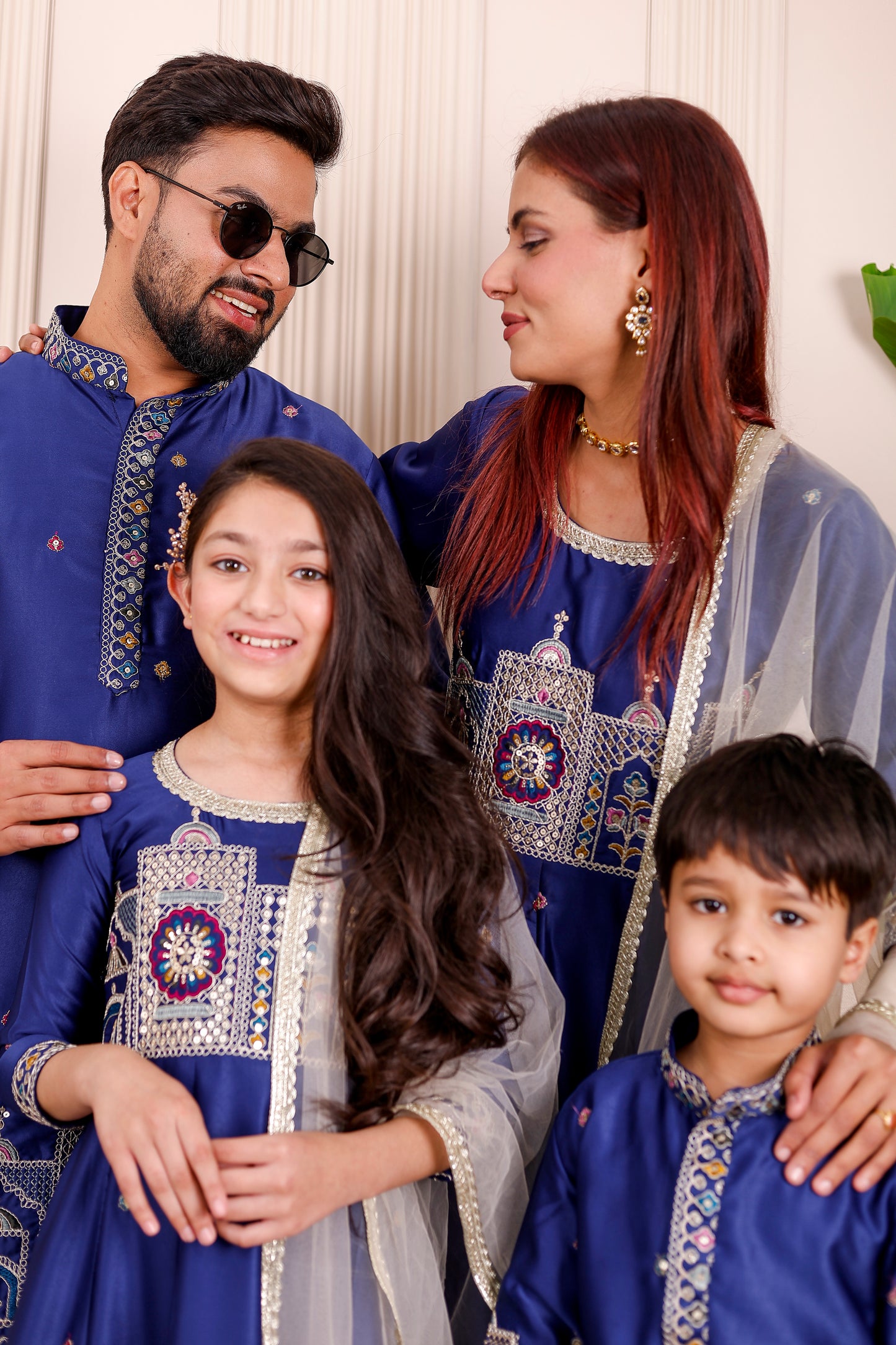 Nazakat Royal Blue Family Matching Outfit✨👨‍👩‍👧‍👦