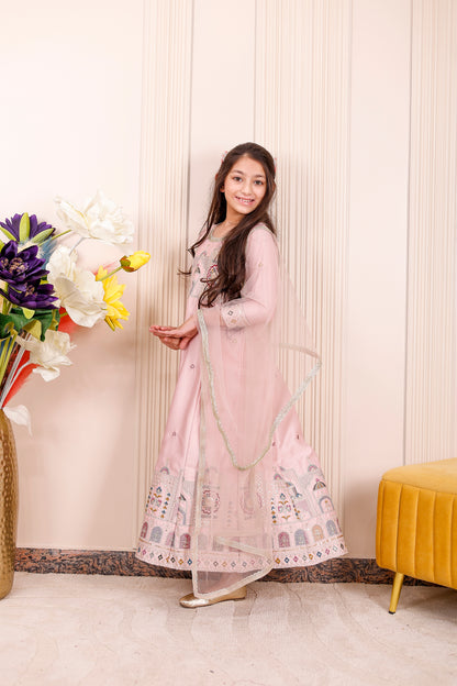 Pastel Pink Heritage Embroidered Family Matching Outfit 💖✨