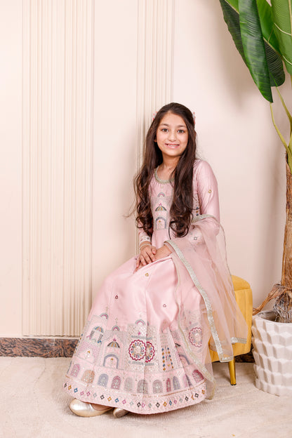 Pastel Pink Heritage Embroidered Family Matching Outfit 💖✨