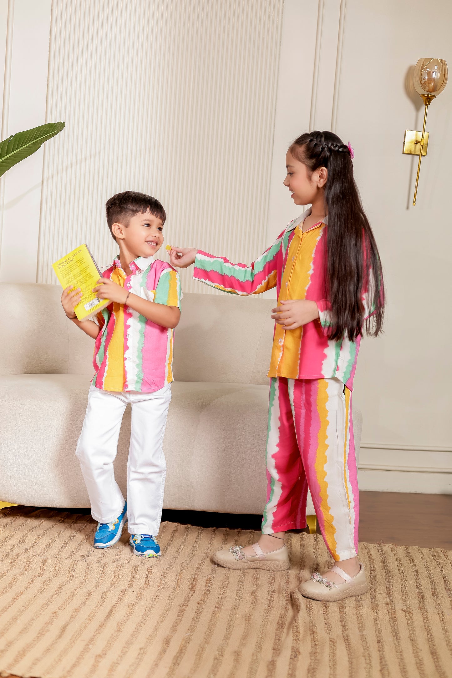 🌈 Color Carnival | Couple  Matching Outfits  👨‍👨‍👧‍👦
