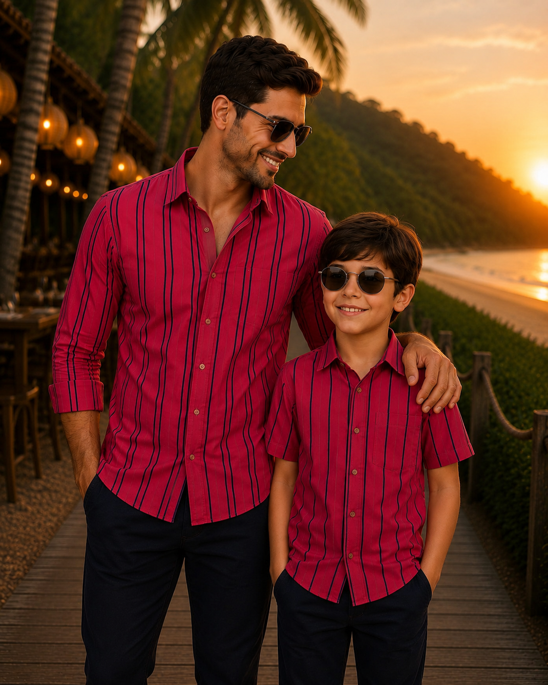 Fuchsia Noir Ntripes | Family Matching Outfit