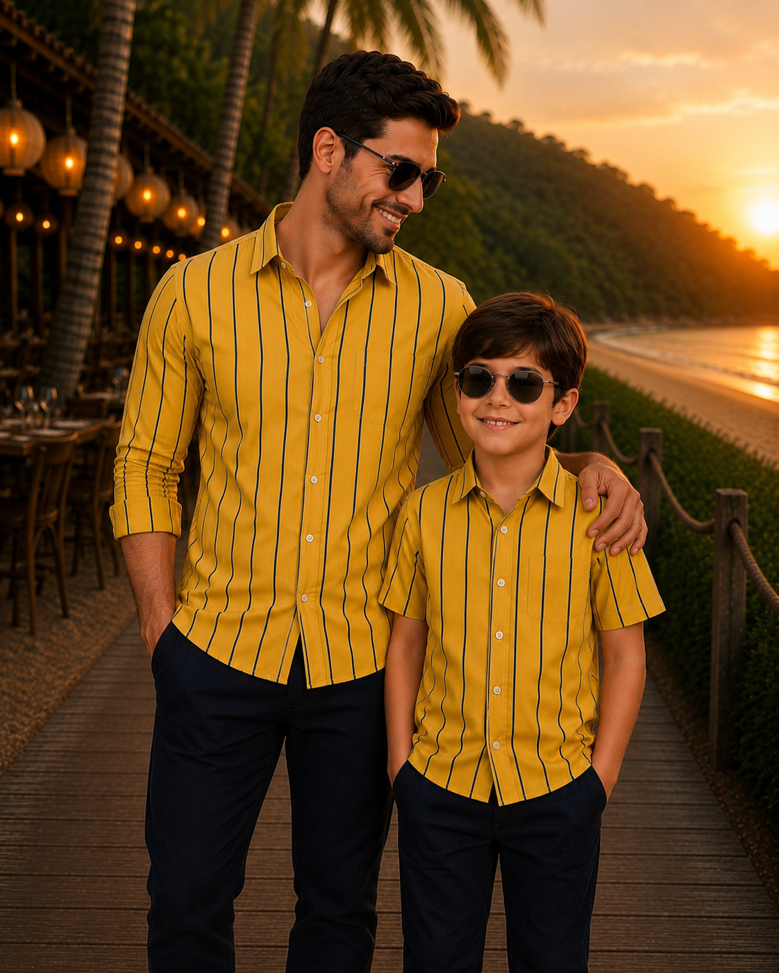 Sunburst Stripes | Father-Son Shirt Matching Set