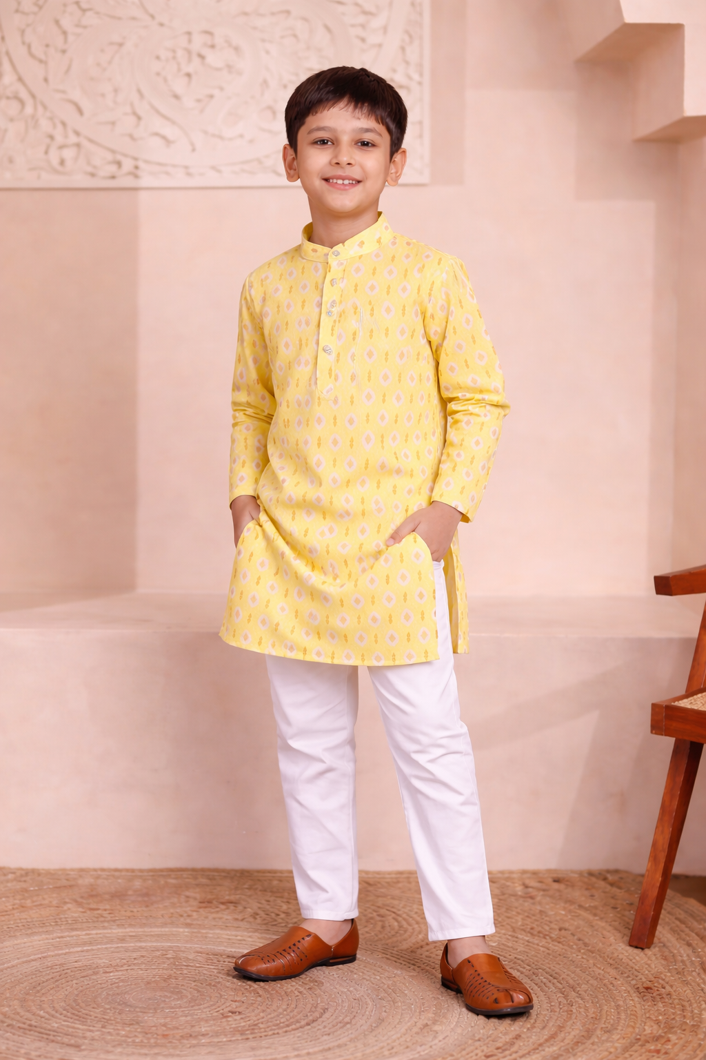 Father-Son Haldi Vibes Kurta Pajama Combo Set