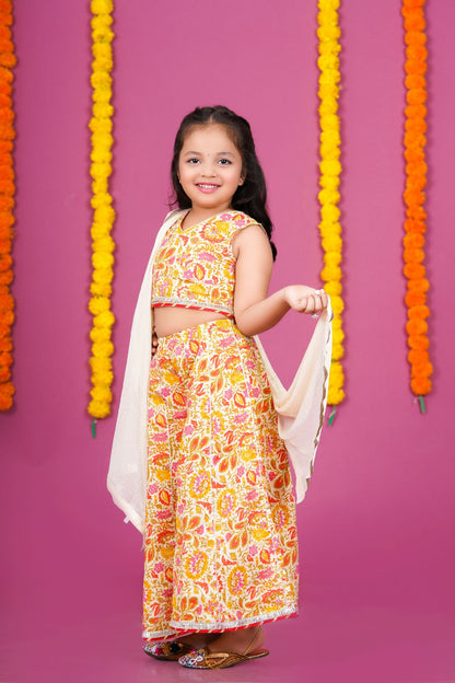 Sharara, Crop Top and Duptta set