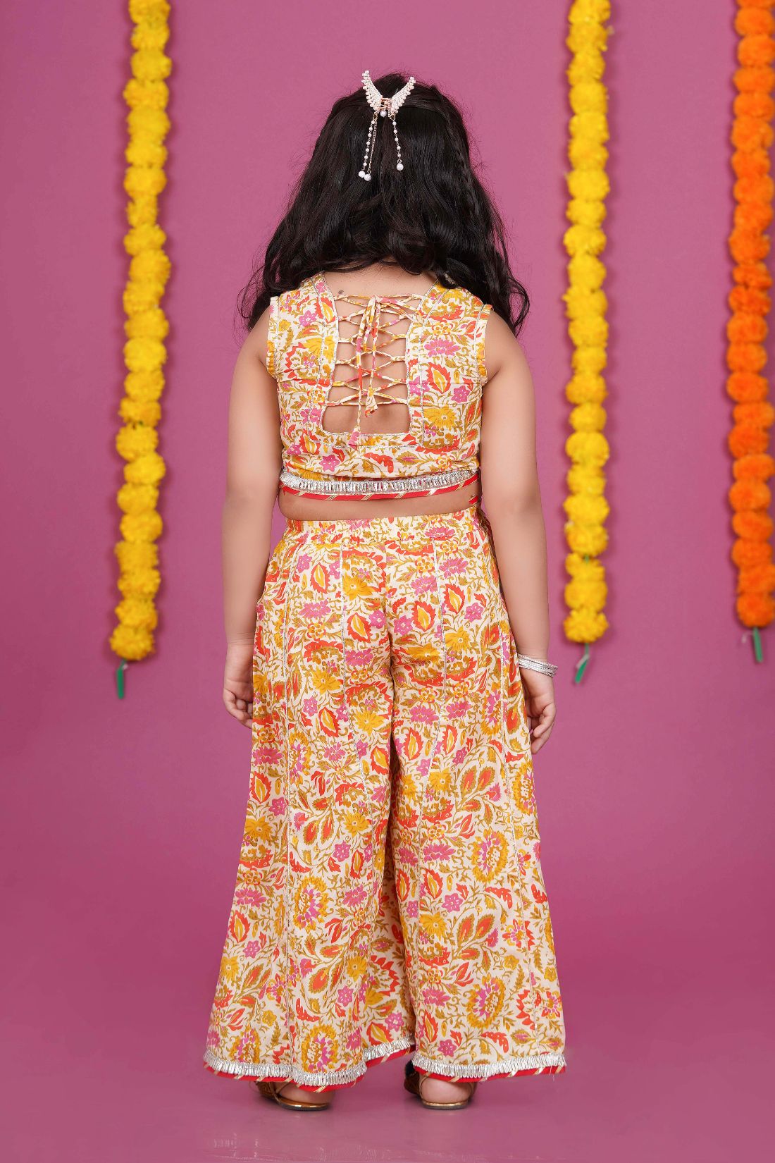 Sharara, Crop Top and Duptta set