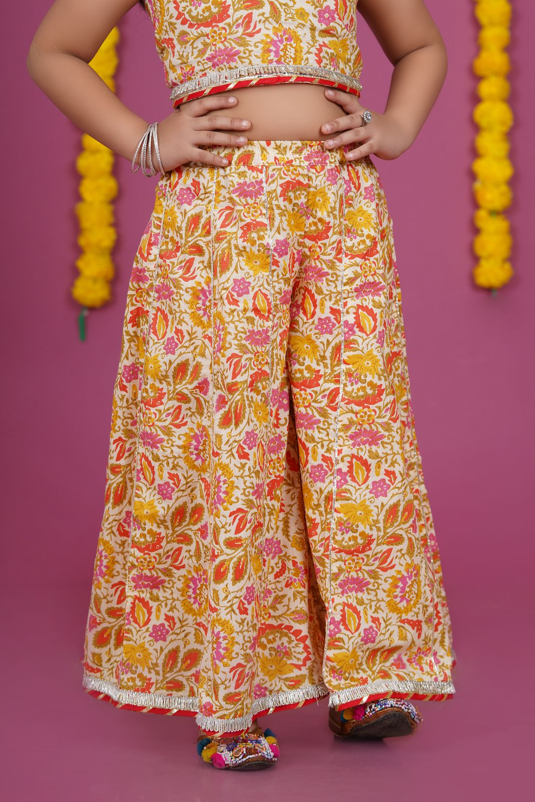 Sharara, Crop Top and Duptta set