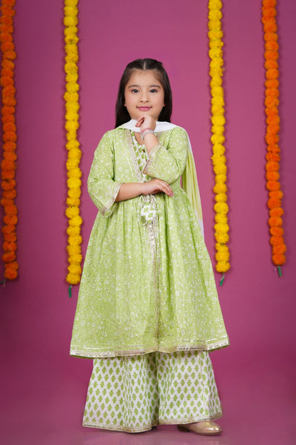 Sharara, Crop Top ,Shrrug and Duptta set