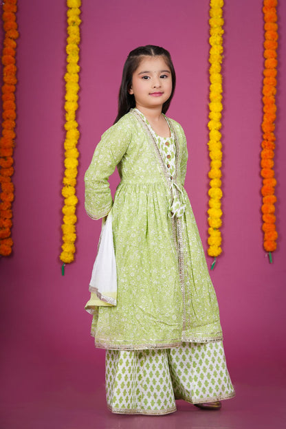 Sharara, Crop Top ,Shrrug and Duptta set