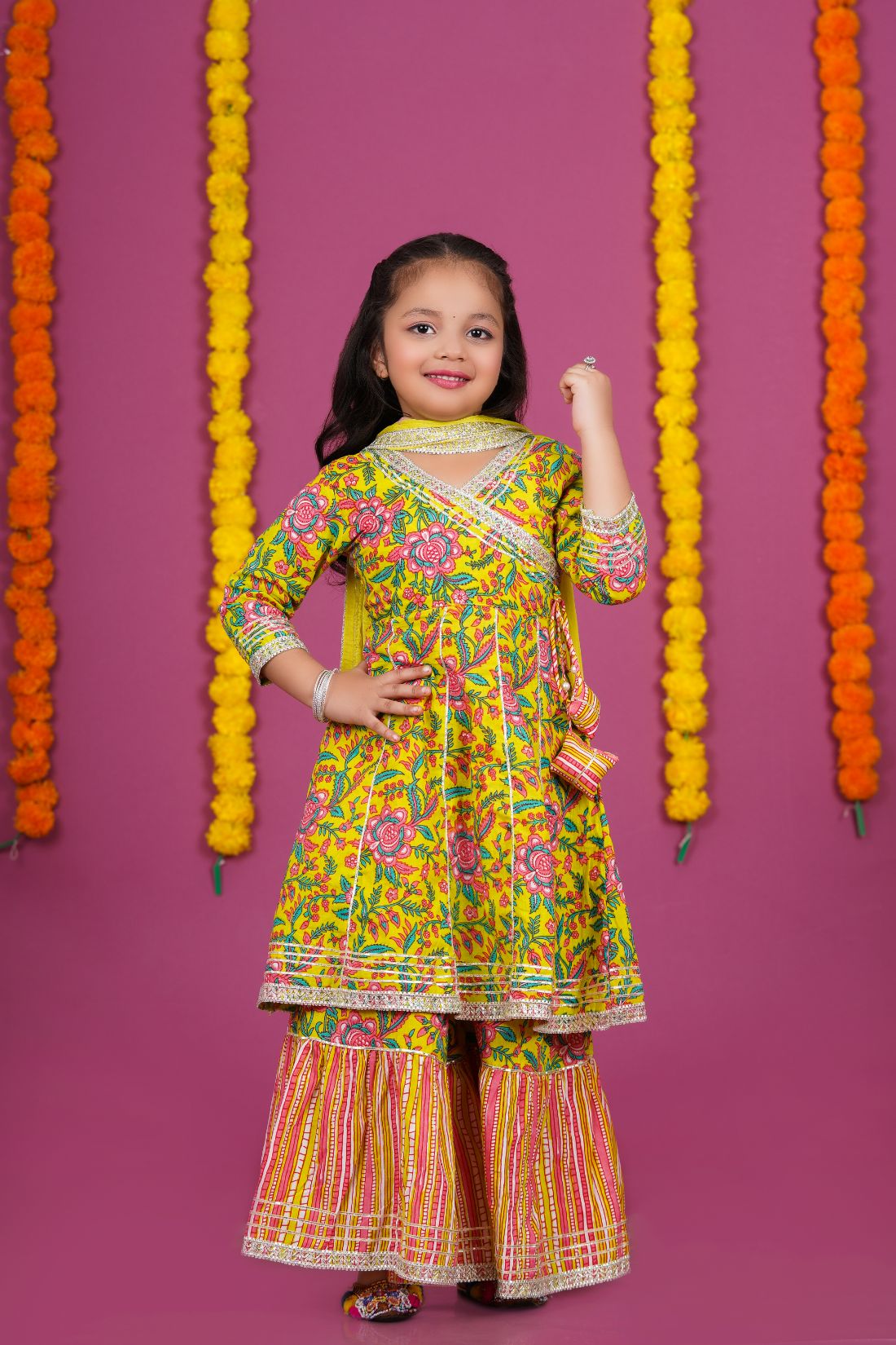 Sharara, kurta and Duptta set