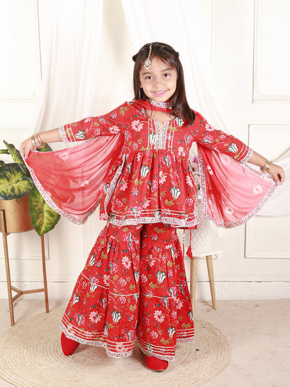 Sharara, kurta and Duptta set