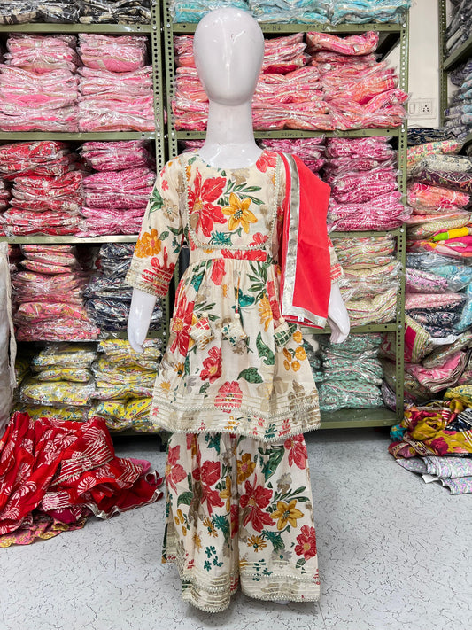 Sharara, kurta and Duptta set