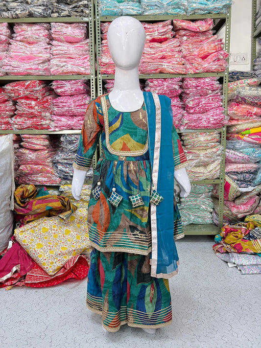 Sharara, kurta and Duptta set