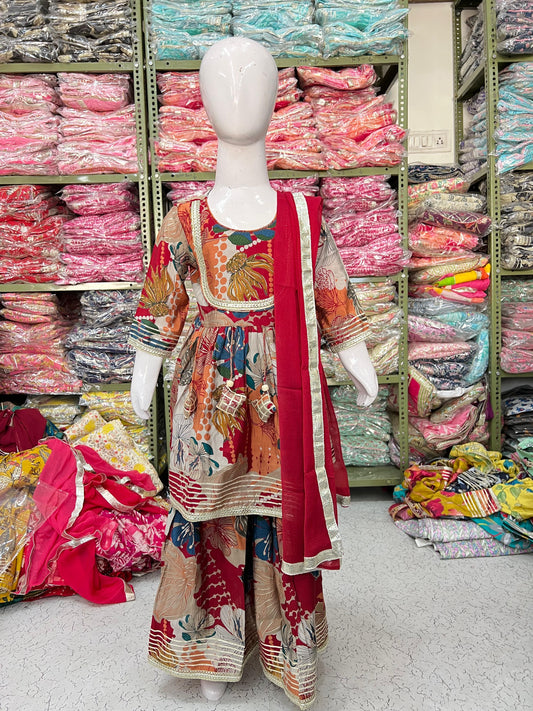 Sharara, kurta and Duptta set