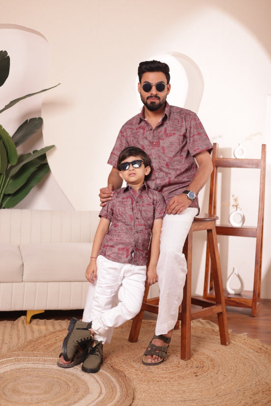 Print shirt for Father & son  combos