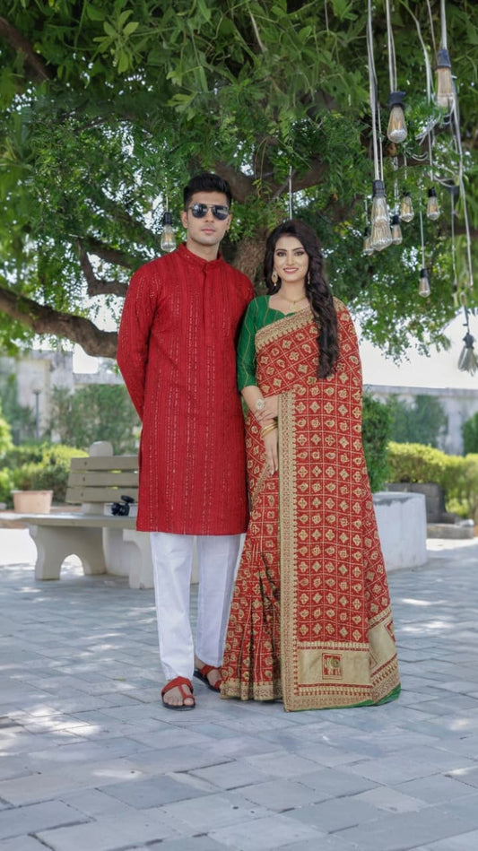 Heritage Red Traditional Couple Wear❤️