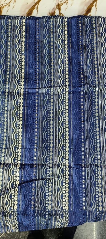 Father-Son Royal Blue Mirror Work Kurta Pajama Combo Set