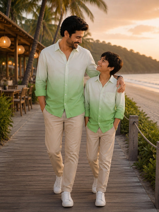 Mint Ombre | Father-Son Shirt Matching Set