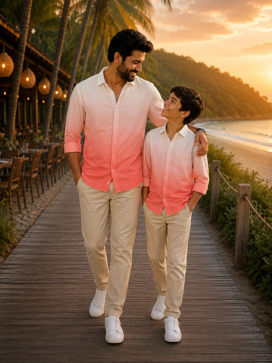 Blush Ombre | Father-Son Shirt Matching Set
