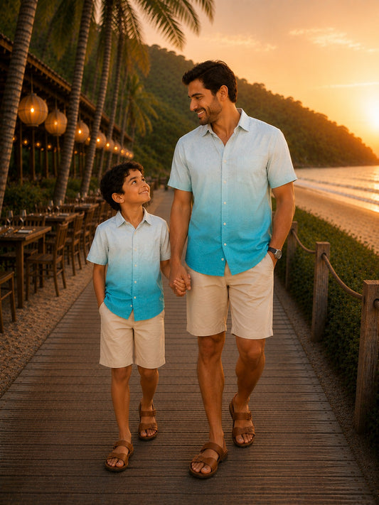 Ocean Ombre | Father-Son Shirt Matching Set