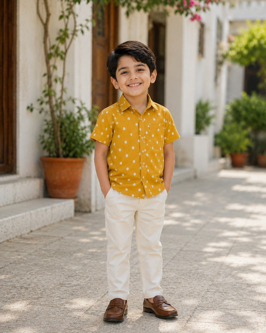 Golden Polka  Boys shirts