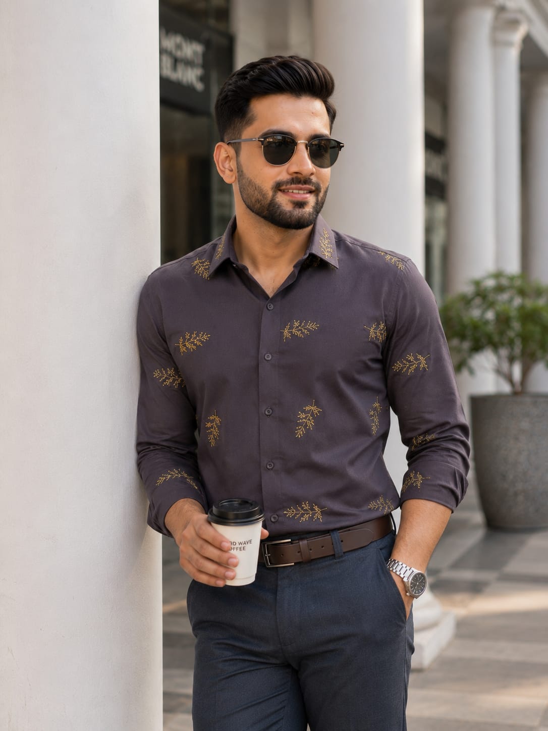 Midnight Fern Threads | Father-Son Matching Partywear Shirt