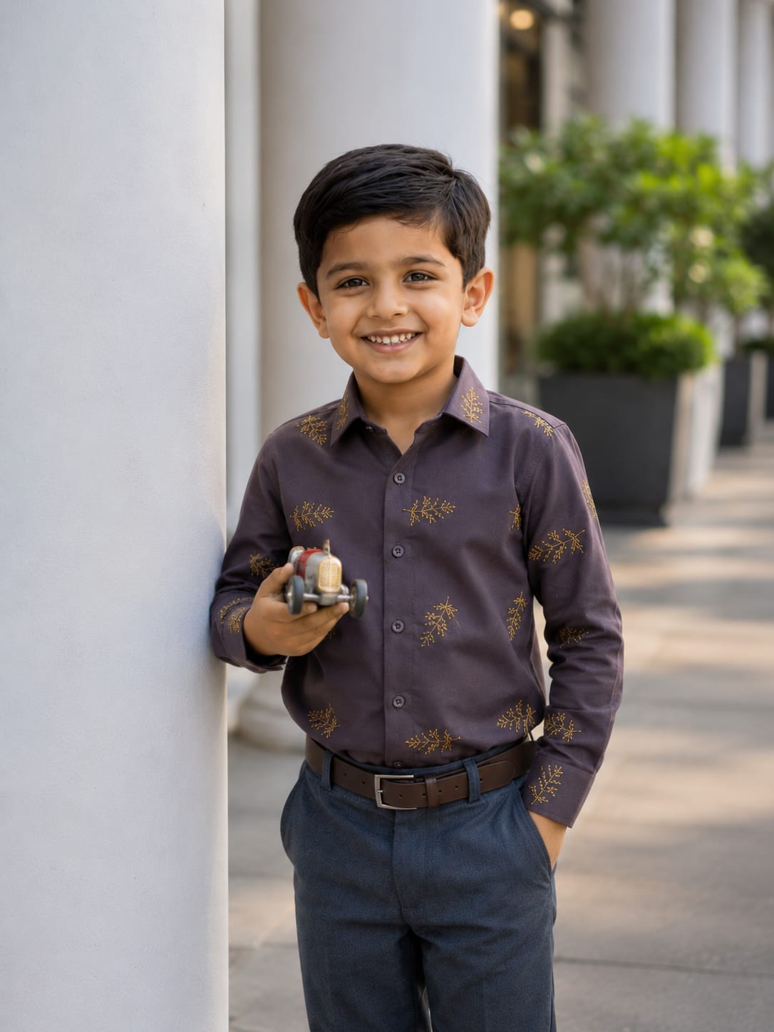 Midnight Fern Threads | Father-Son Matching Partywear Shirt