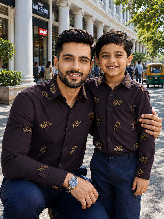 Imperial Fern Threads| Father-Son Matching Partywear Shirt