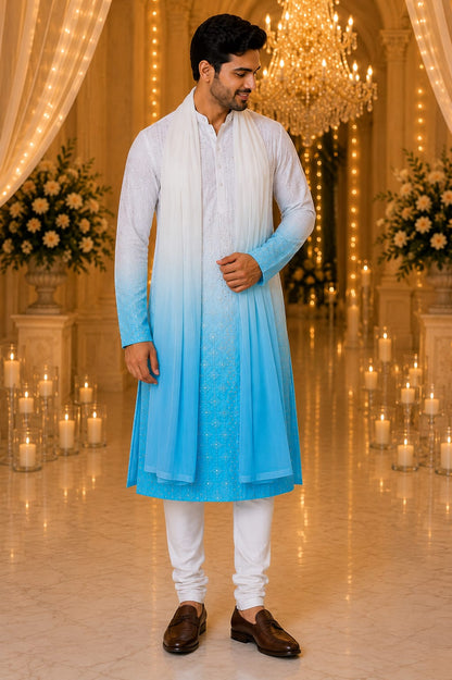 Noor-e-Firoza | saree & Kurta couple Set