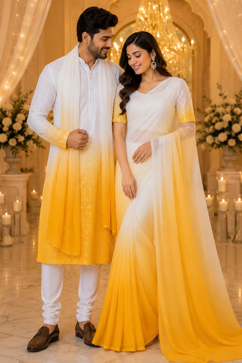 Sunehri Saaj | Saree & Kurta Couple Set
