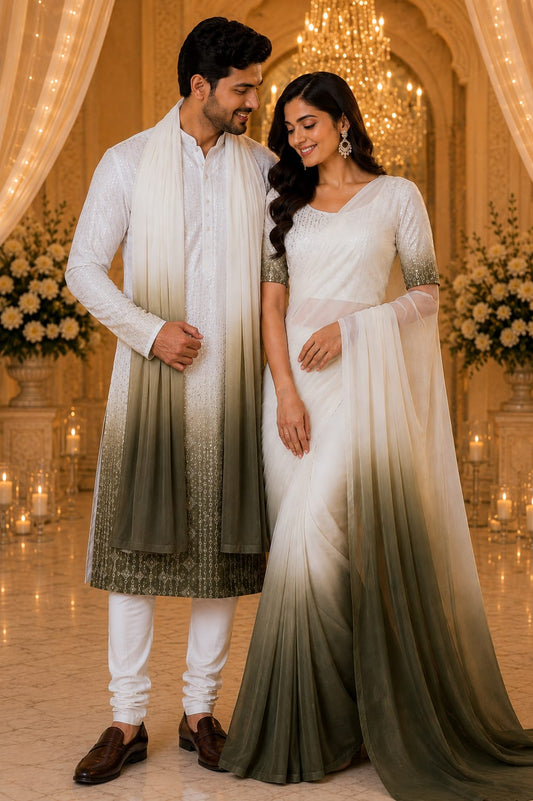 Mehfil-E-Shaam | Saree & Kurta Couple Set