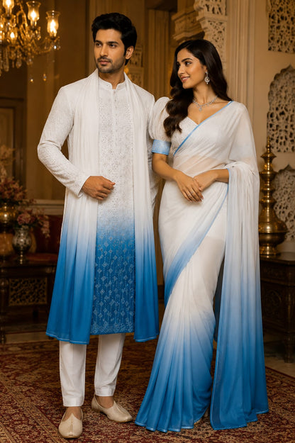Aasmaani Saaj | Saree & Kurta Couple Set