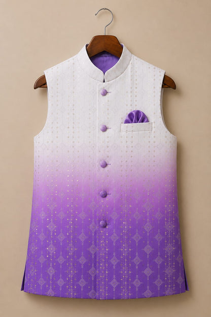Lavender Mehfil | Father Son Nehru Jacket Combo