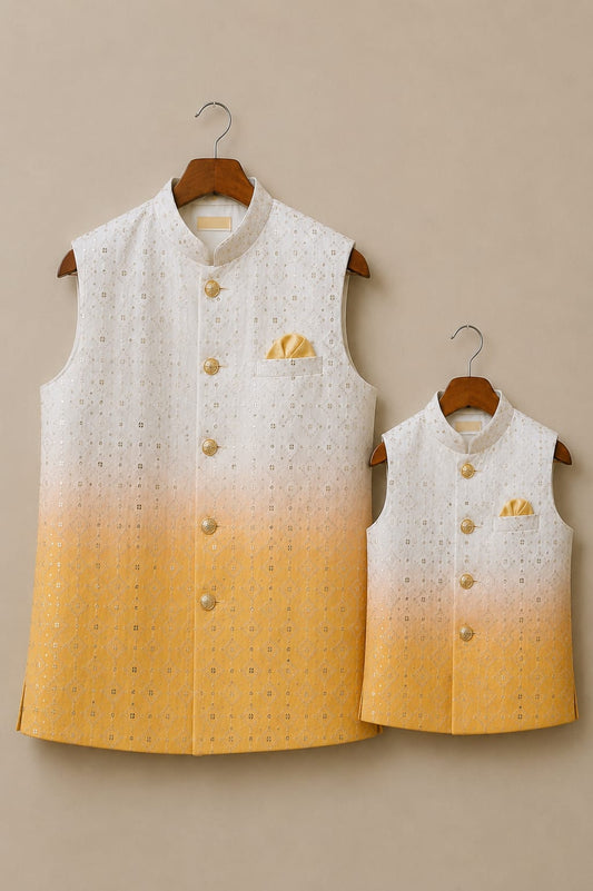 Sunehri Saaj | Father Son Nehru Jacket Combo