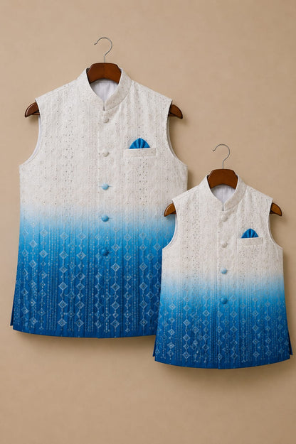 Aasmaani Saaj | Father Son Nehru Jacket Combo