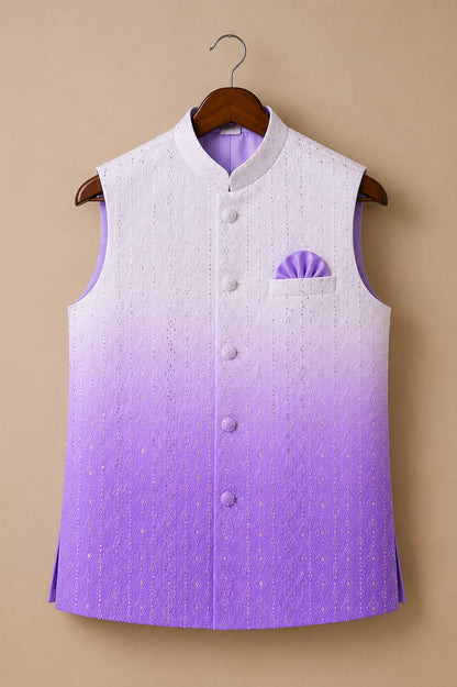 Lilac Riwaaz | Father Son Nehru Jacket Combo