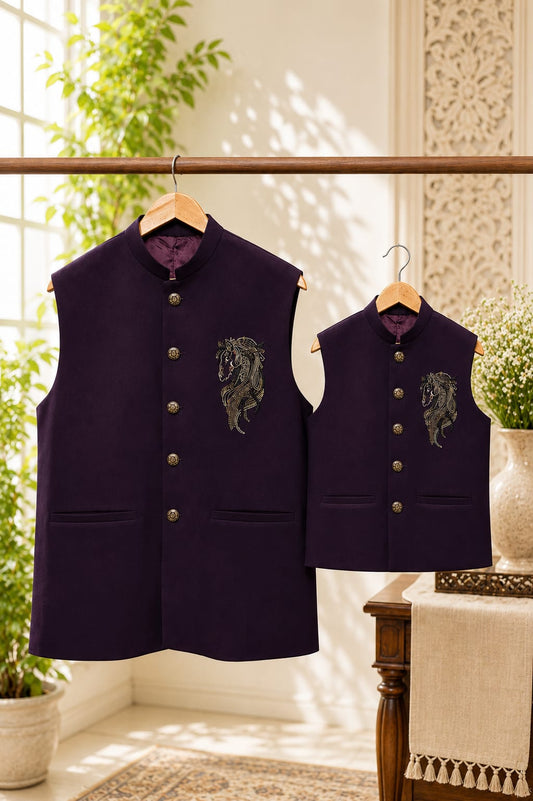 Royal Stallion | Father Son Nehru Jacket Set