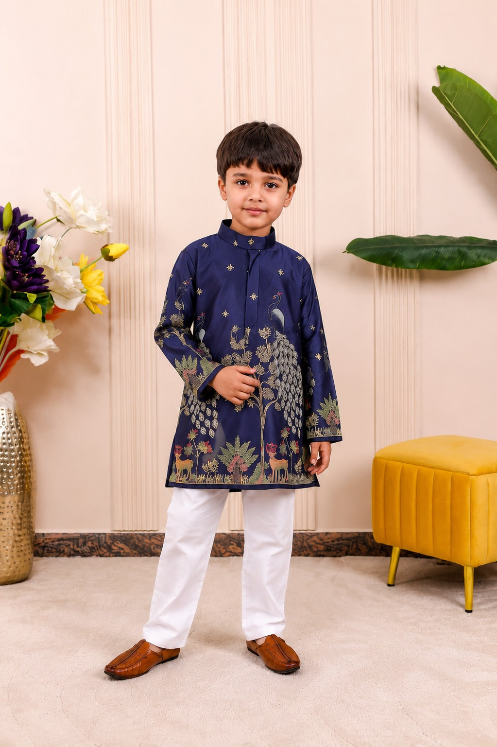 Nazakat Royal Blue | Brother Sister Matching Ethnic Set