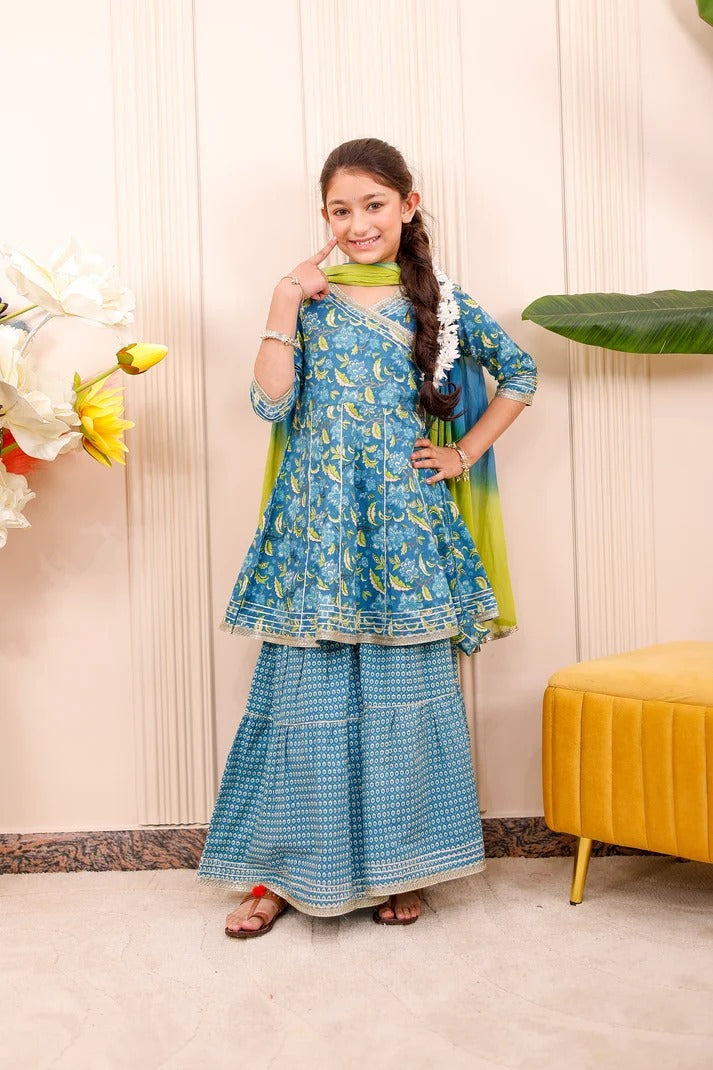 Blue Floral | Brother Sister Matching Ethnic Set