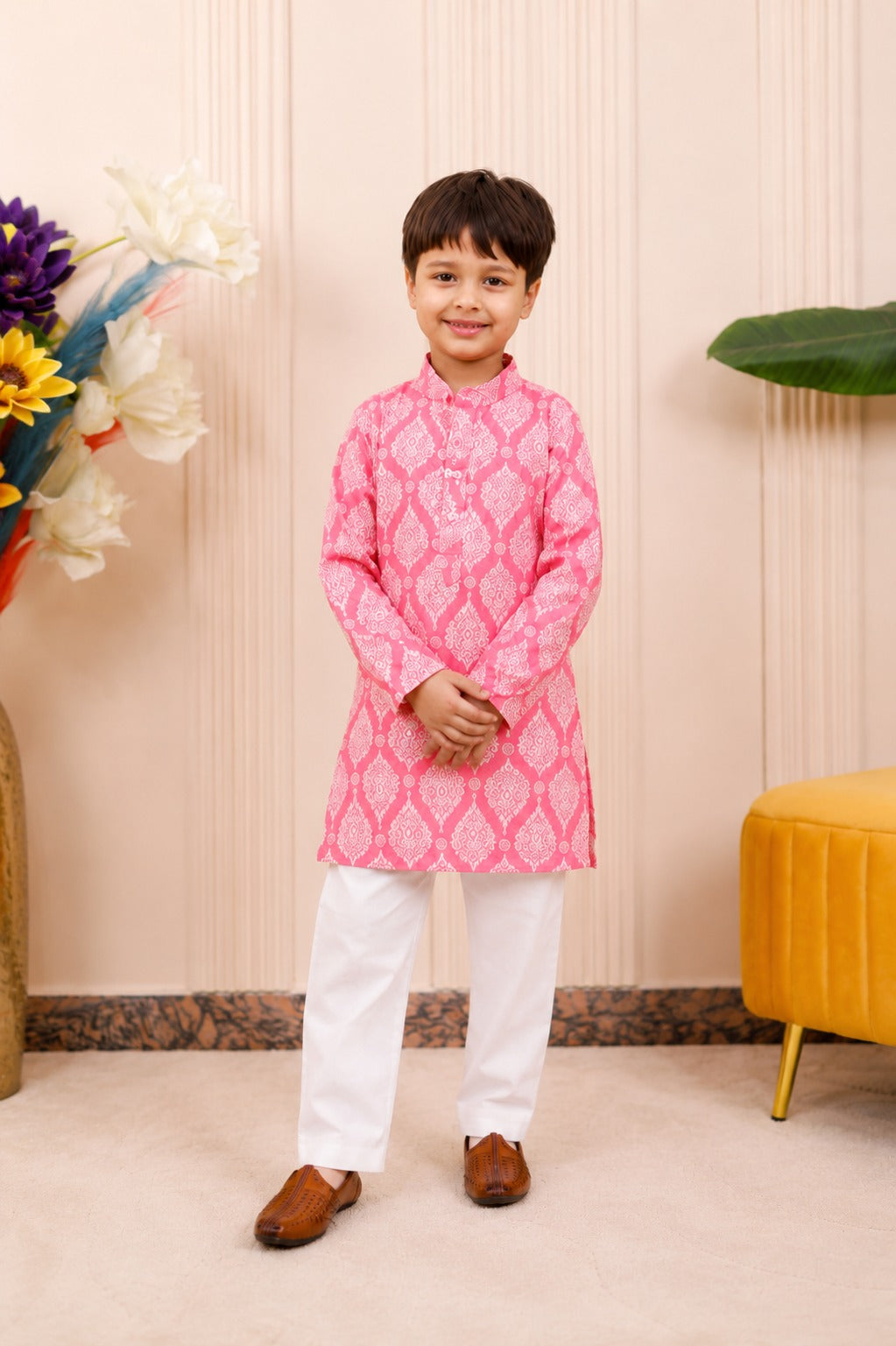 Royal Pink| Brother Sister Matching Ethnic Set