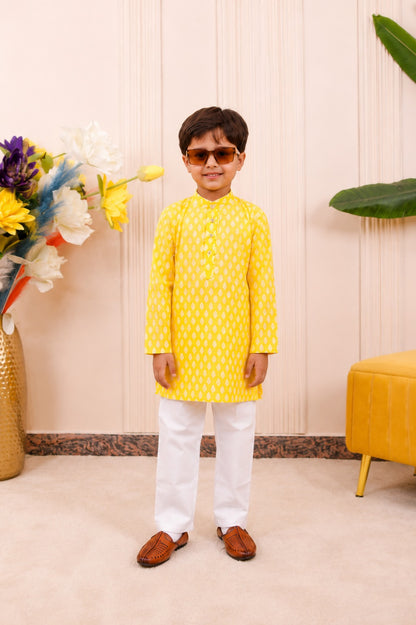 Bright Yellow | Brother Sister Matching Ethnic Set