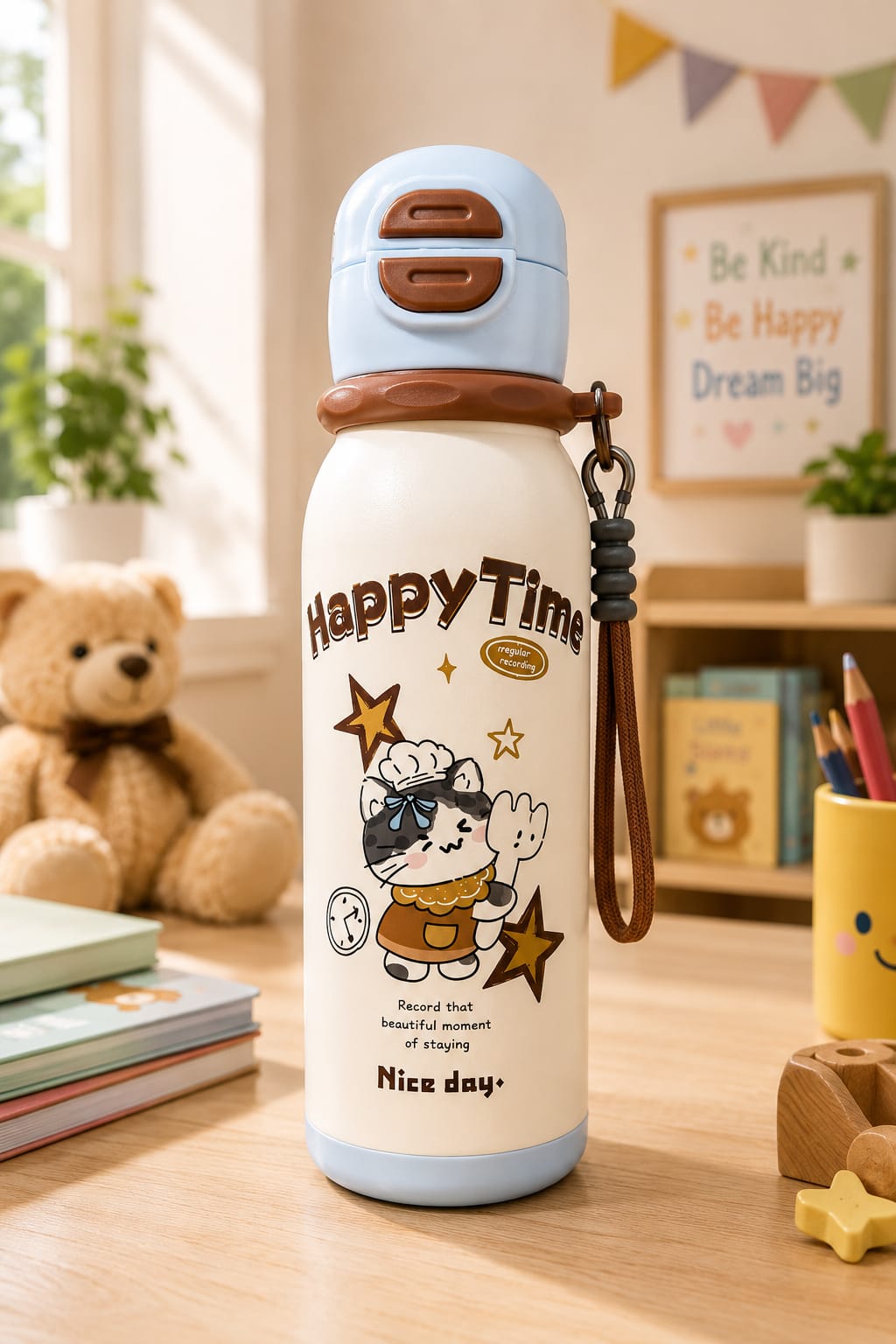 HappySip – Kids Insulated Water Bottle with Carry Strap