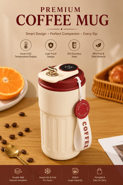 Smart Temperature Display Coffee Mug