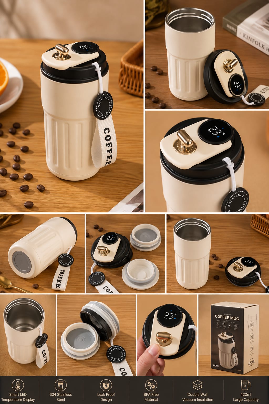Smart Temperature Display Coffee Mug