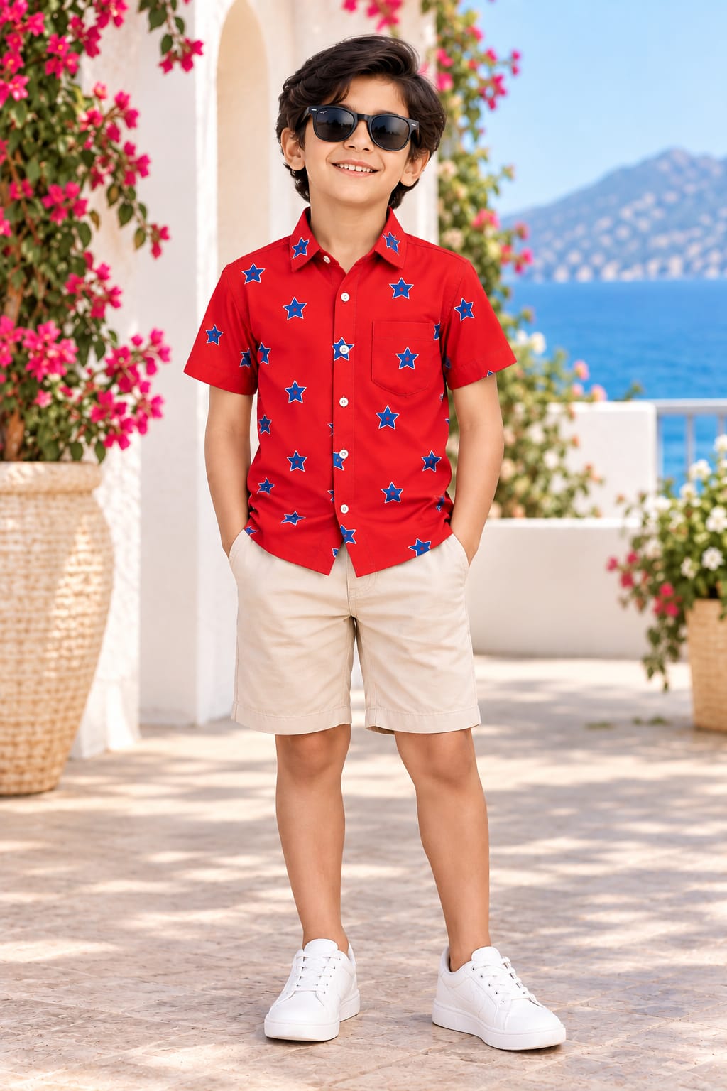 Red Star Print | Father-Son Shirt Matching Set