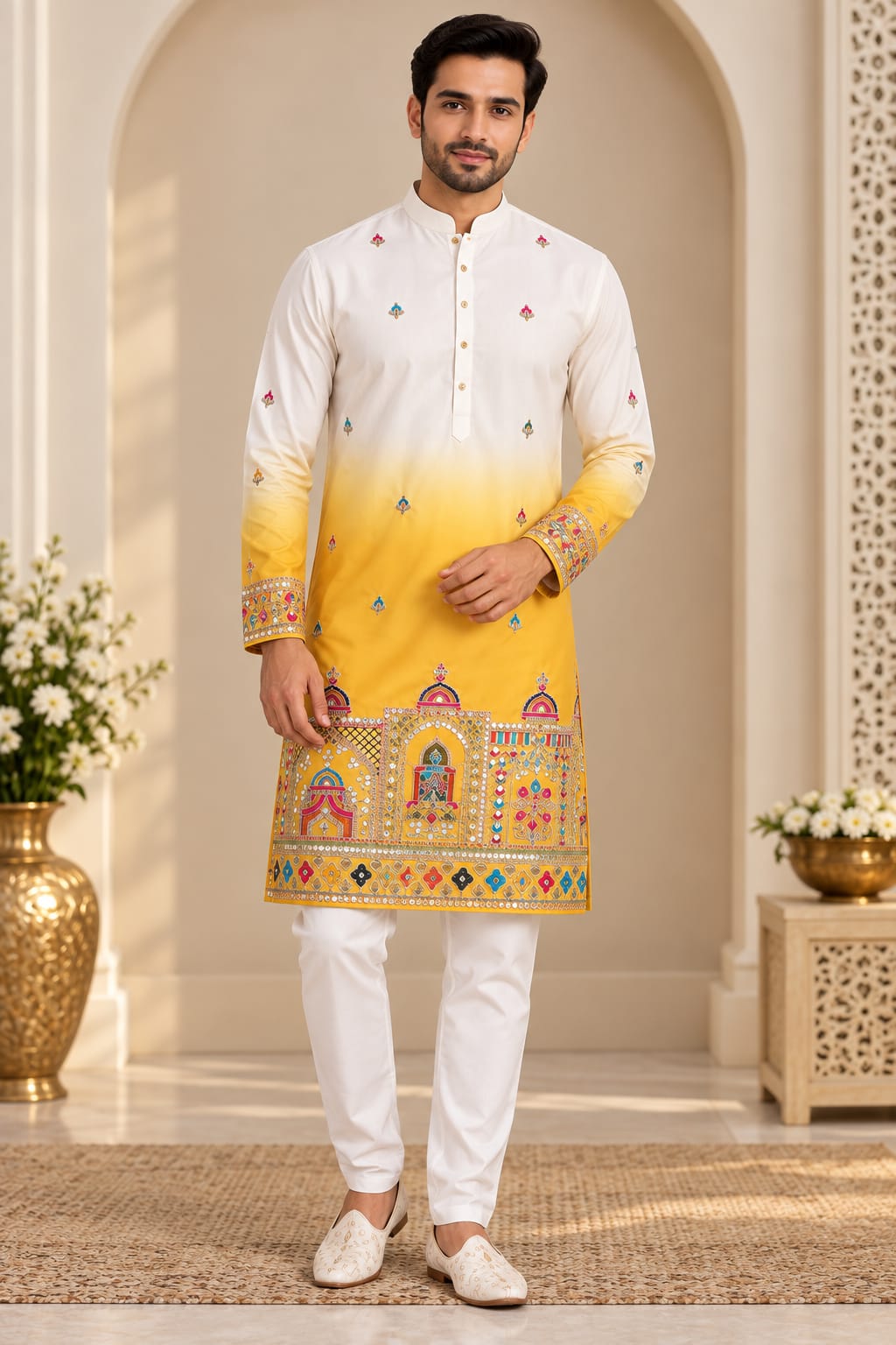 The Haldi Horizon Ombré Embroidered | Couple Set 💛✨