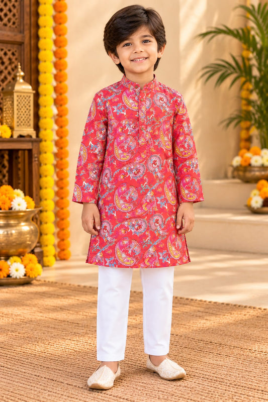 Boy Shahi Paisley Kurta Pajama Set