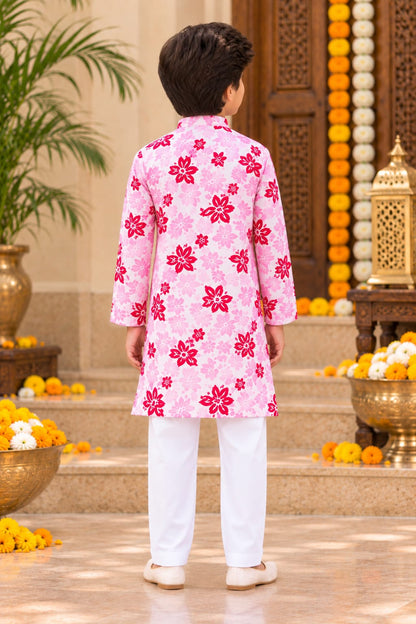 Boy  Shahi Cherry Blossom Kurta Pajama Set