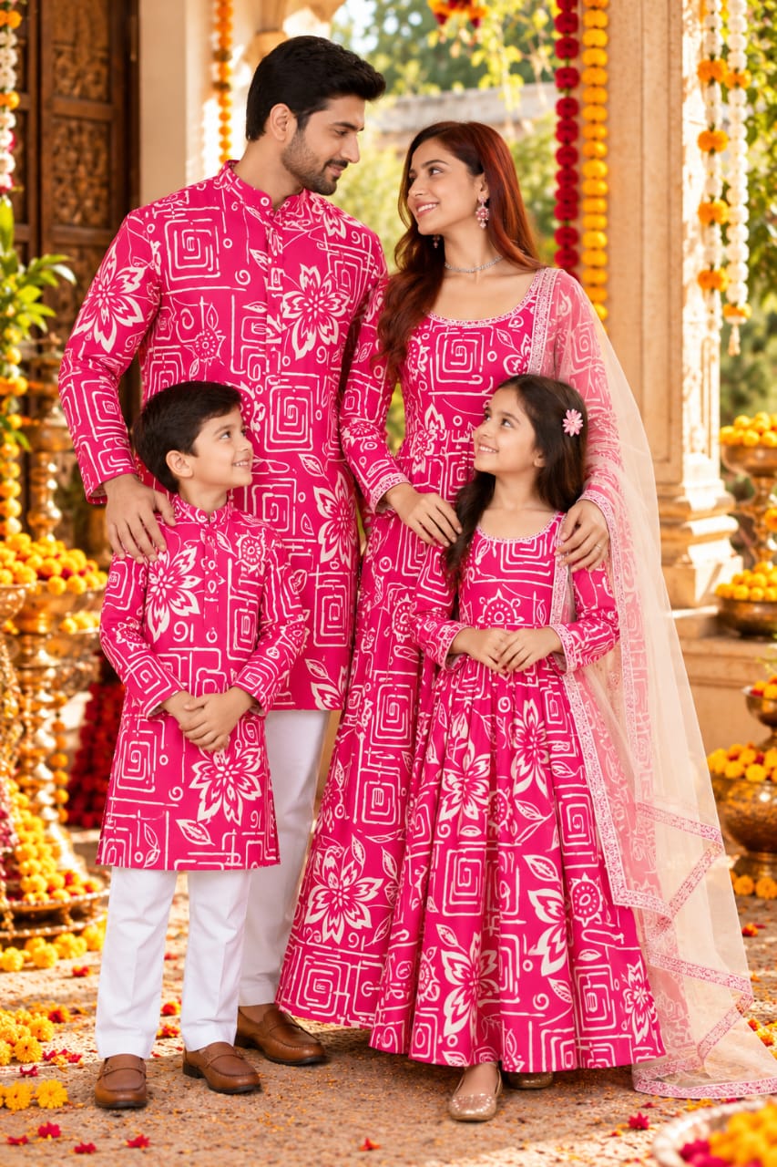 Gulnaar Bloom" Family Matching Festive Combo